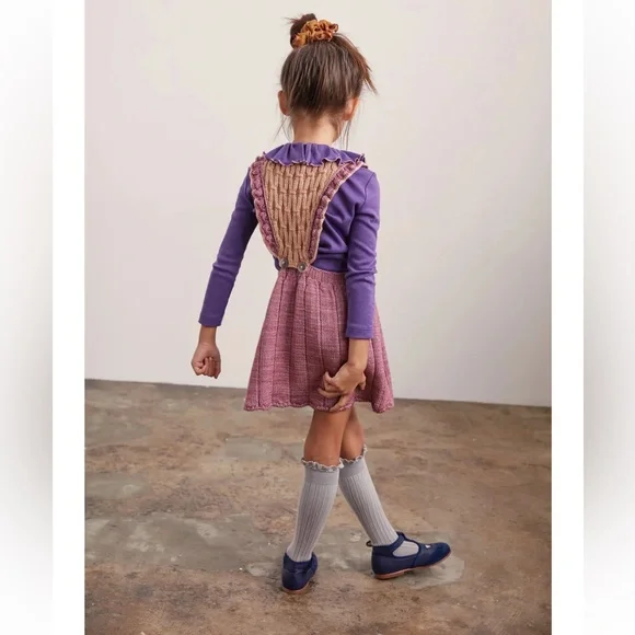 NWT Misha and Puff Louisa pinafore dress size 6-7y antique rose